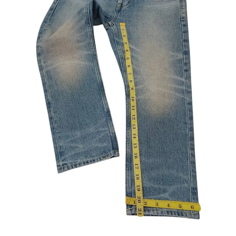 Fear of God Essentials Jeans Boys 8 Blue Whiskers Straight Leg Button Fly Cotton
